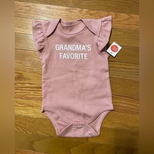 Say What? Pink Bodysuit -‎ Grandma's Favorite-With ruffle sleeves 3-6 months nwt